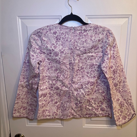 GAP KIDS - Little Girls Purple Floral Long Sleeve Top - Picture 6 of 7